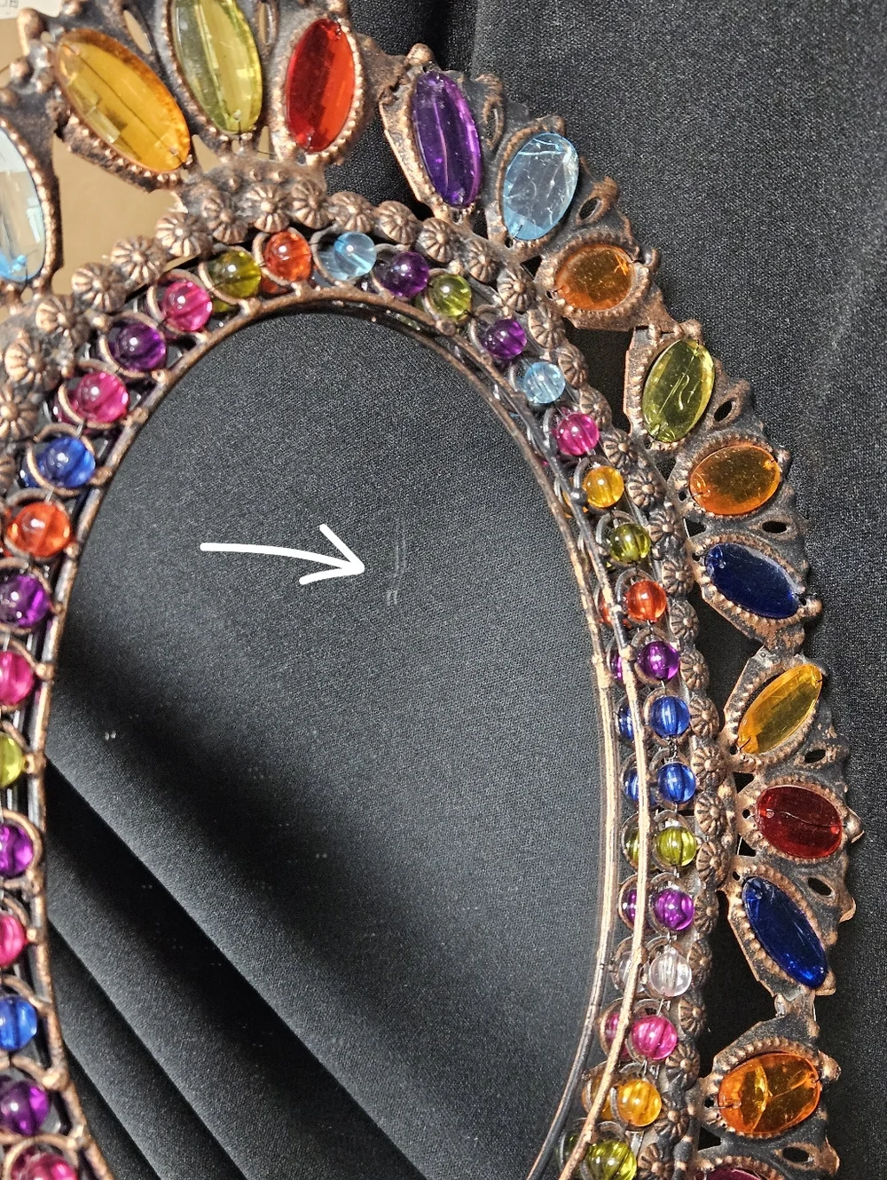 Pier 1 Imports Oval Jeweled Mirror Boho Bohemian 15